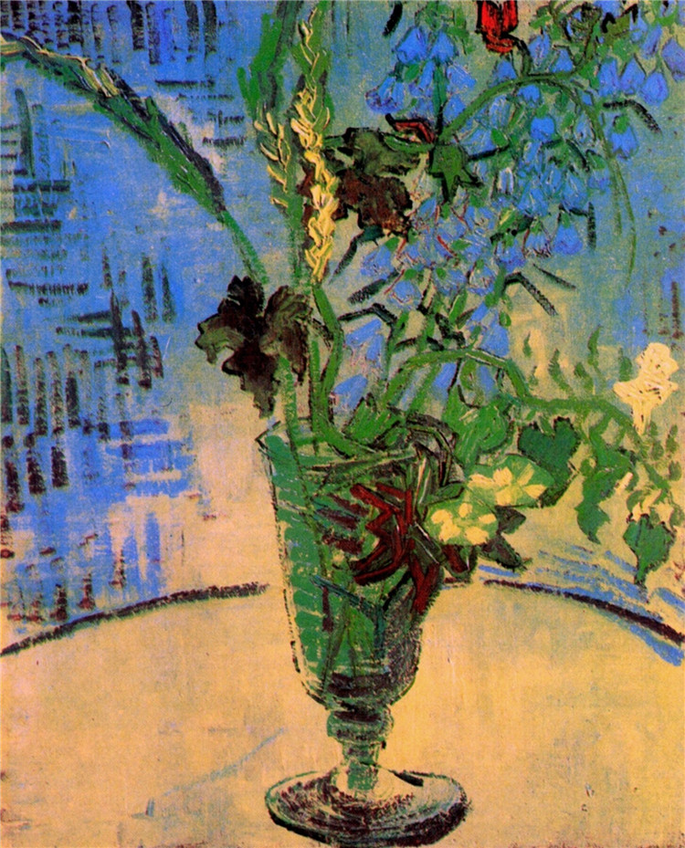 Still Life Glass With Wild Flowers Van Gogh Oil Painting